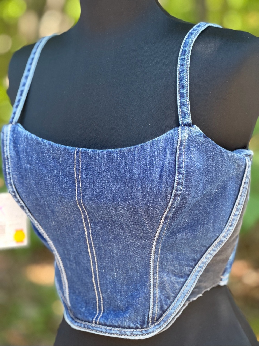 Forever 21 Dark Denim Woven Top - Blue